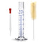 Thick Glass Graduated Cylinder Measuring Liquid Lab Hexagon Base Cylinders with Cylinder Brush (glass, 25ML)