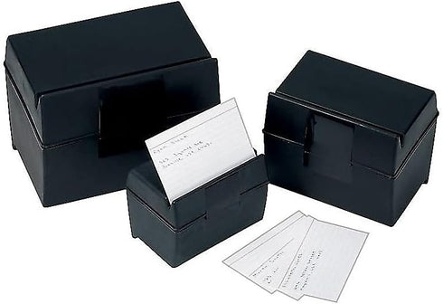 Oxford Plastic Index Card Box, Black, 4 x 6 Inches, 400 Card Capacity (01461)