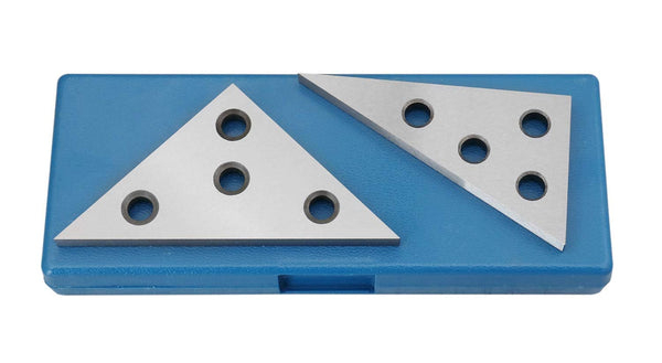 Accusize Industrial Tools 2 Pcs Solid Angle Plate Set - 30-60-90 Deg and 45-45-90 Deg