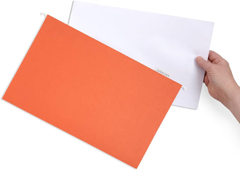Blue Summit Hanging File Folders, Legal Size, Orange, 25 Pack for Organization