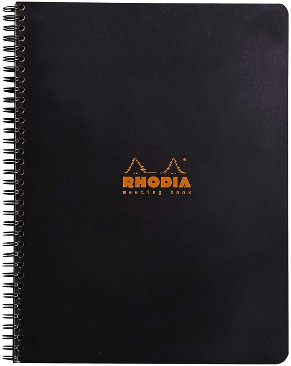 Rhodia Wirebound Meeting Book, A4+, Pre-Printed, Black