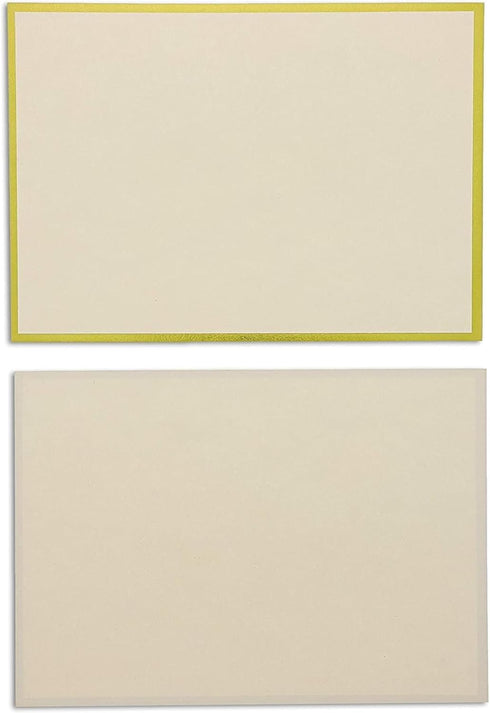 Sustainable Greetings 48 Pack Blank Invitation Cards and Envelopes - Gold Foil Border 5 x 7 Inches