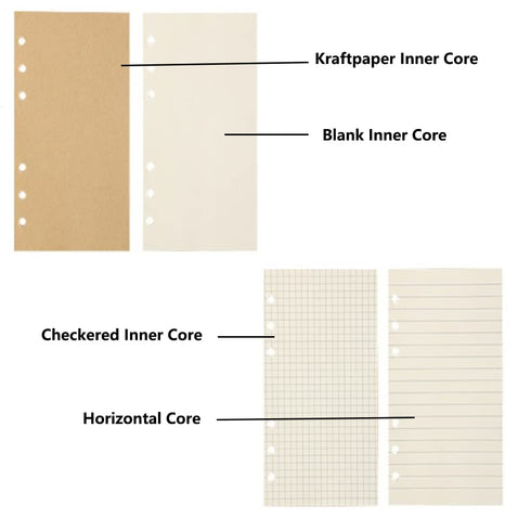 Detachable Hand Ledger Refillable Diary Sketchbook Notebook with Four Inner Cores Leather, Blue