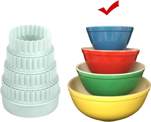 8 Pieces Plastic Display Stands for Pyrex Bowls, Bowl Stands for Cabinet Organizer
