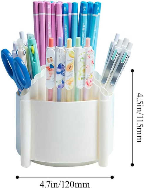 M&G 360 Degree Rotating Pen Holder, 4 Compartments Desktop Organizer for Stationery Supplies, Cute Pencil Cup for