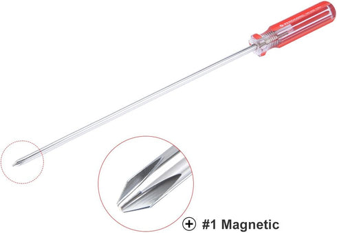 uxcell Magnetic #1 Phillips Screwdriver with 8 Inch Chrome Vanadium Steel Shaft for Repair Home Improvement Craft