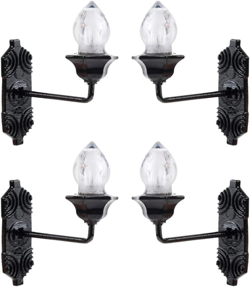 Yardwe Miniature Scene Lights - Vintage DIY 1:12 Scale LED Wall Sconces,