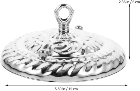 5.9 Inch Chandelier Mounting Kit, Heavy Duty Iron Ceiling Canopy Plate with Closed Hook Redesigned Bow Bracket, Vintage