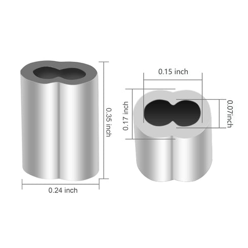 200 Pcs Aluminum Crimping Loop Sleeve 1/16", Cable Ferrule Wire Rope Sleeves for Loop Sleeve (200 Pcs)