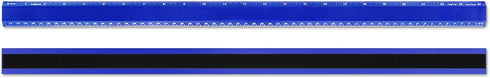Alumicolor 24IN Aluminum Non-Slip Desk Ruler - Blue Color