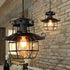 Ncescmal Pendant Lights, Retro Vintage Industrial Metal Cage Ceiling Light Antique Glass Wall Lamp Wall Sconce Ceiling