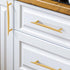 SANCHAKOU 2 Pack 96Mm Dresser Handles Drawer Wardrobe Cabinet Furniture Shoe Cabinet Bedside Table Brass Gold Handle