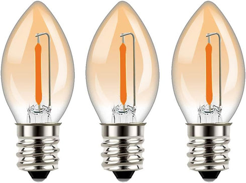 Tsunetani-C7 Edison LED Filament Mini Night Light Bulbs - 0.5W Equivalent to 5 Watt Incandescent, 3Pack