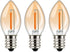 Tsunetani-C7 Edison LED Filament Mini Night Light Bulbs - 0.5W Equivalent to 5 Watt Incandescent, 3Pack