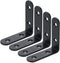 Corner Brace 2.56" x 2.56" Black Right Angle Bracket - 4pcs L Brackets for Home Improvement Projects