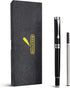 BEILUNER Ballpoint Pens, Stunning Black Chrome with Silver Trim, Best Gift Set for Men & Women, Gift Box with Refill