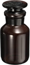 PATIKIL 125mL Reagent Media Bottle, 1Pcs Round Wide Mouth Glass Storage Bottle with Amber Cap