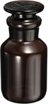 PATIKIL 125mL Reagent Media Bottle, 1Pcs Round Wide Mouth Glass Storage Bottle with Amber Cap