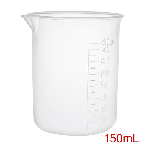 uxcell Measuring Cup 150ml PP Plastic Graduated Beaker Transparent for Lab Kitchen liquids 3pcs