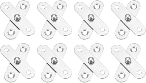 360 Degree Rotating Pivot Hinge (57 x 16mm) 8 Sets, Stainless Steel Door Hinges for Home