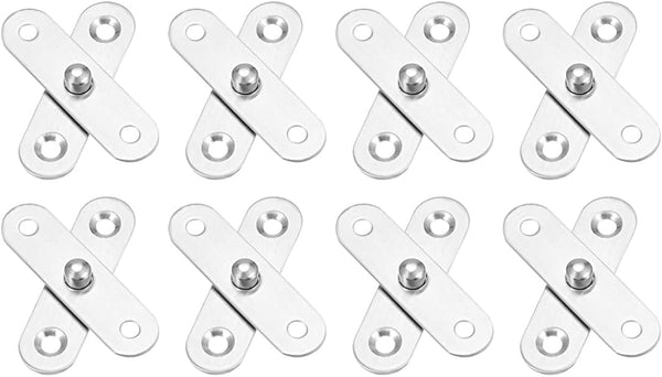 360 Degree Rotating Pivot Hinge (57 x 16mm) 8 Sets, Stainless Steel Door Hinges for Home