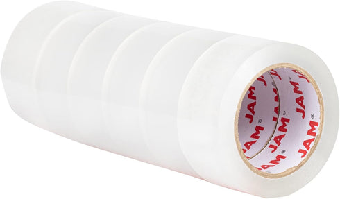 Packing 2 Inches 110 12 Pack JAM Paper Clear Tape - Standard Industrial Shipping Tape - x Yards per Roll - Large Rolls