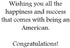 Citizenship Congratulations Card – Patriotic American Flag Gift for Naturalization or New Citizen
