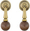 Copper Solid Wood Single Hole Handle Wooden Walnut Round Drawer Pull Wood