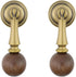 Copper Solid Wood Single Hole Handle Wooden Walnut Round Drawer Pull Wood