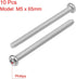 uxcell M5x65mm Machine Screws, Phillips Cross Pan Head Screw, 304 Stainless Steel Fasteners, 10Pcs
