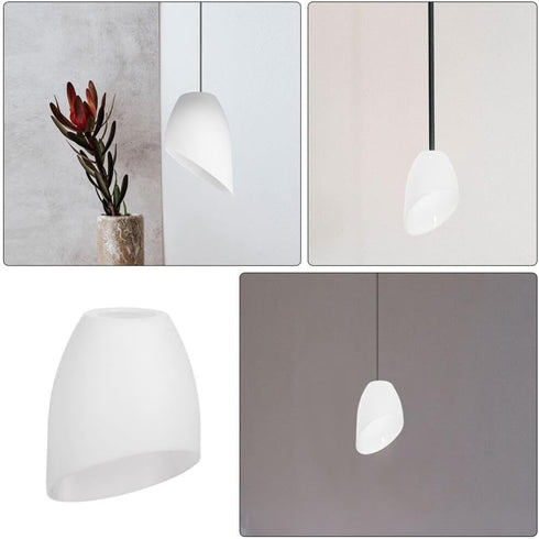 2pcs 42mm Angoily Plastic Small Lamp Shade Floor Light Covers Replacement White Shade Covers Inclined Horseshoe Shape