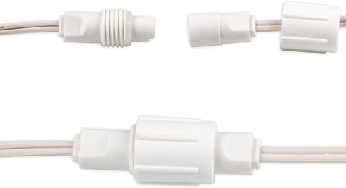 3-Way C7 Novelty Lights Coaxial String Light X-Connector, White Weather-Tight Splitter for Coax LED Mini & Strings