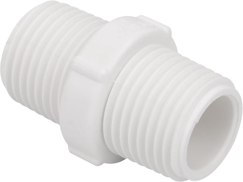 20Pack 1/2 Inch PVC Nipple Male Thread Coupling Adapter (Male x Male) for Thread Plumbing Pipe, Schedule 40