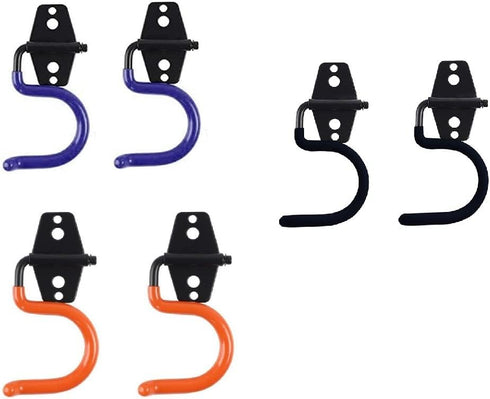 2PCS Heavy Duty Steel Garage Hooks, Utility Hook and Broom Holder Wall Mount for Organizing Cleaning Tools