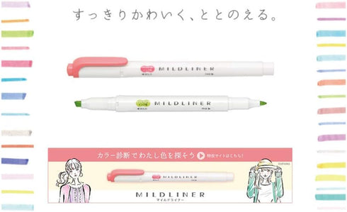 Zebra Mildliner B-WKT7-MP Highlighter, Pink, 10 Pieces