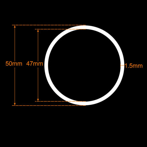 X AUTOHAUX Silicone O-Rings - VMQ Seal Gasket for Compressor Valves Pipe Repair, 50mm OD, 47mm ID, 1.5mm Width, White,