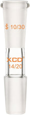 XCD Glass Reducing Connecting Adapter, Borosilicate Glass for Lab Use, 10/30 Outer to 14/20 Inner Joint Adapter
