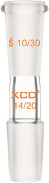 XCD Glass Reducing Connecting Adapter, Borosilicate Glass for Lab Use, 10/30 Outer to 14/20 Inner Joint Adapter