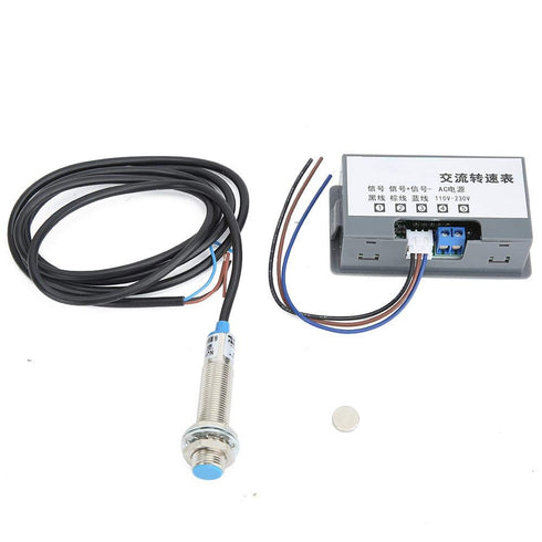 Meter Tachometer, AC 110V-230V High Measurement Accuracy Digital Speed Meter with 4-Digit Display