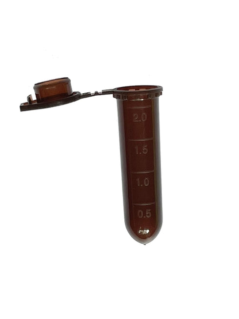MUHWA 500pcs Microcentrifuge Tubes, 2ml Graduated Snap Cap Rounded Vials for Laboratory (Amber)
