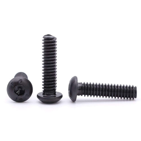 M5 x 25mm Button Head Socket Cap Screws Bolts (50 pcs), Grade 10.9 Alloy Steel, Black Oxide Finish, Full Machine Thread