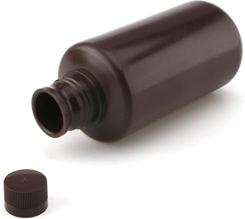 Bettomshin 1Pcs Plastic Lab Chemical Reagent Bottle, 500ml Small Mouth Sample Sealing Liquid Storage Container Brown