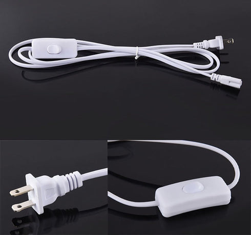 4-Pack T5 T8 Led Tube Light Power Extension Cord, 6FT/1.8M with On/Off Switch