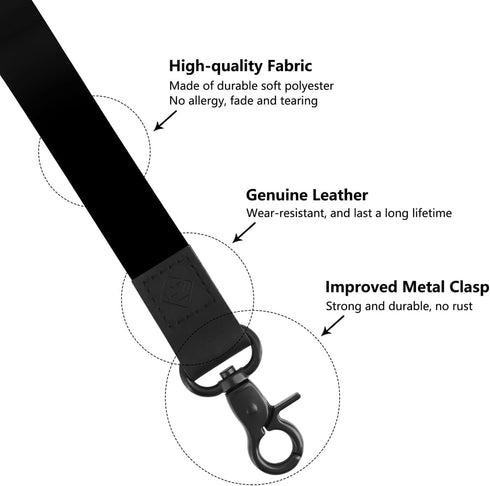 Keychain Lanyard for Women and Men, Wristlet Key Chain Holder with Key Rings for Car Keys ID Badge