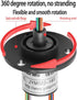 Slip Ring Electrical Connector, Motor Slip Ring Rotating Connector with 3 Wires, 30A Diameter 22mm