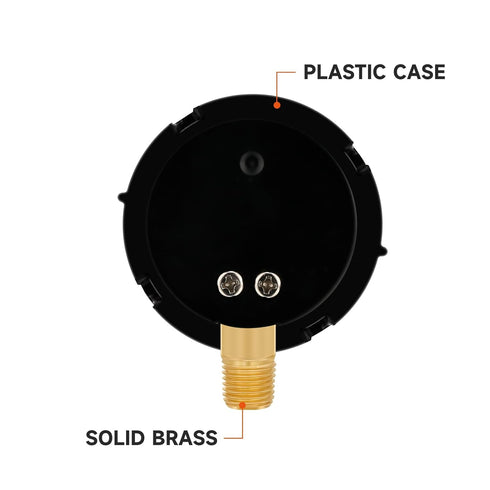 Roastove 2" Start and Clean Pool Filter Pressure Gauge, 1/4"NPT Lower Mount for Swimming Water