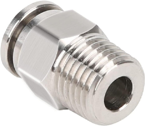 Beduan Pneumatic BPC Nickel-Plated Brass Push to Connect Air Fitting, 1/4" Tube OD x 3/8" NPT Male
