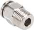 Beduan Pneumatic BPC Nickel-Plated Brass Push to Connect Air Fitting, 1/4" Tube OD x 3/8" NPT Male