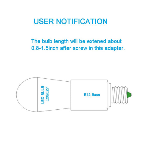 E12 E26 E26 Bulb E12-E26 A19 Bulb 6 Pack to Adapter Candelabra to Medium Base Adapter, Chandelier Light Socket