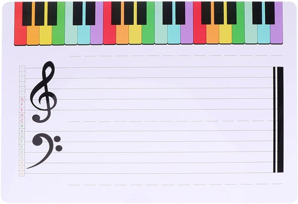 TEHAUX 4pcs Dry Erase Music Staff White Boards, 11 x 8 Inch Erasable Music Whiteboard for Kids Students Musicians